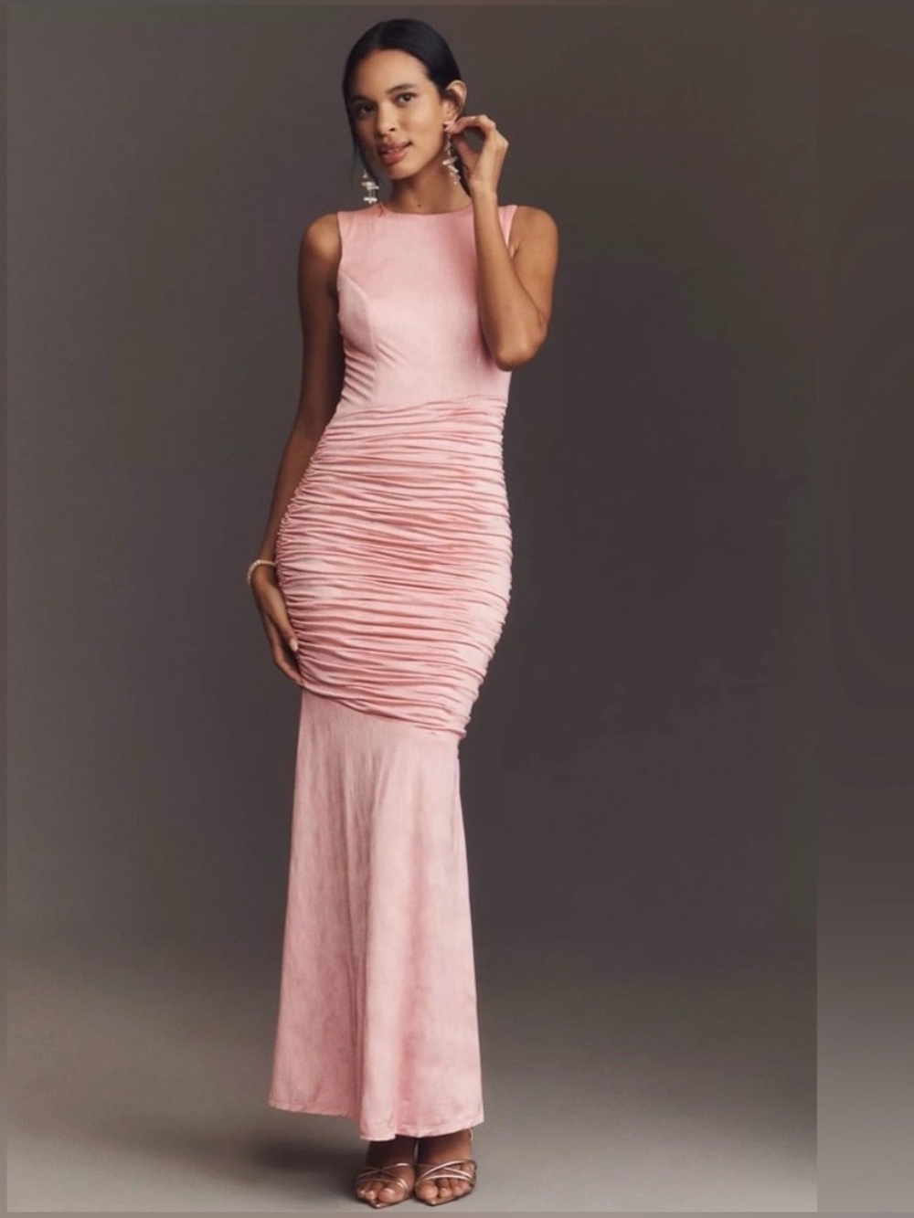 Dress the Population Violetta Gown — Blush — Size Small — NWT